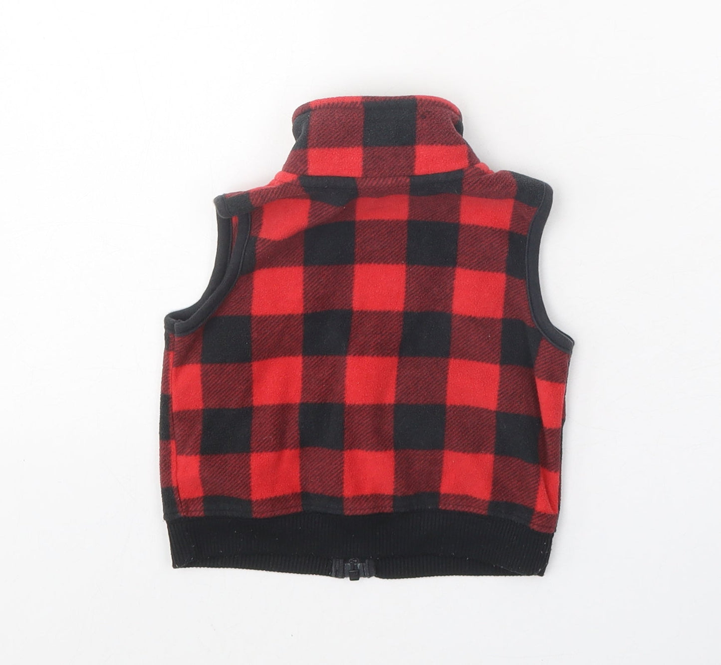 Carter's Red Plaid Gilet Waistcoat Size 9-12 Months Zip