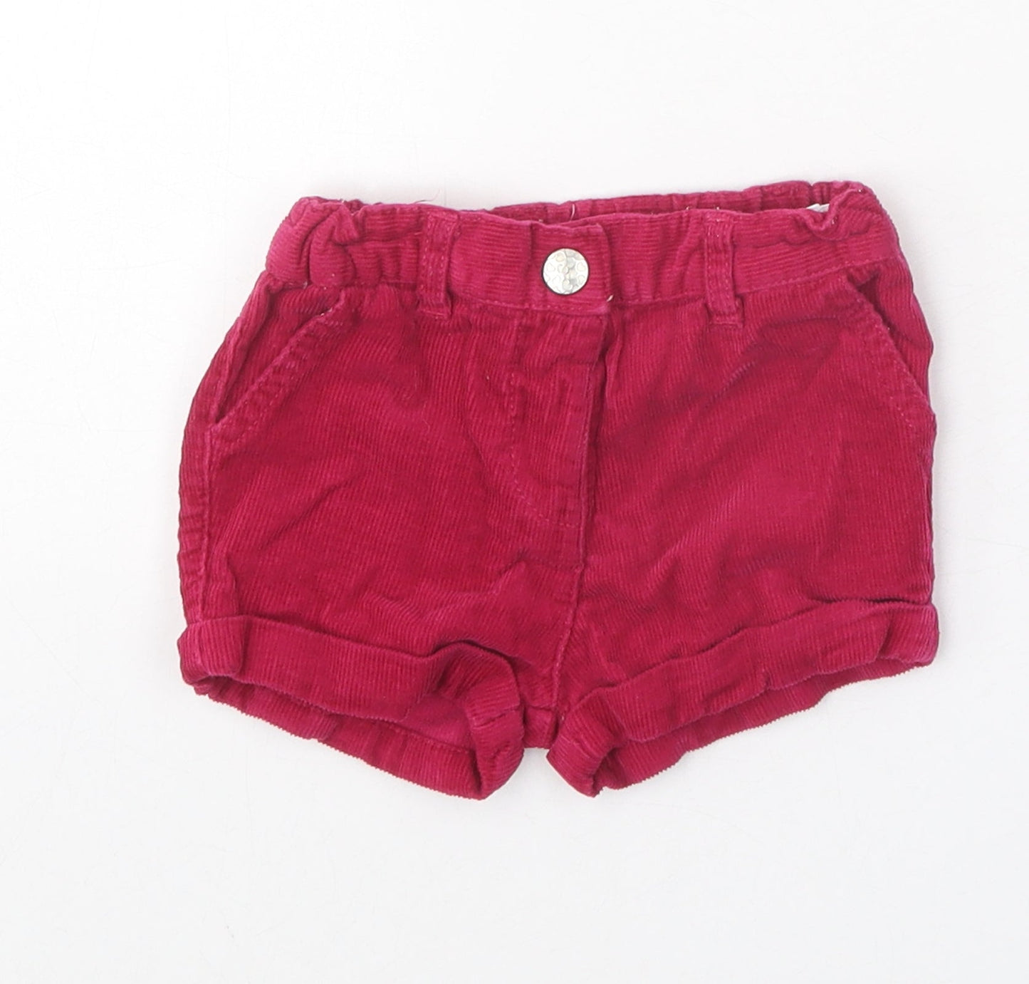 Young Dimension Girls Pink 100% Cotton Cropped Trousers Size 12-18 Months Snap