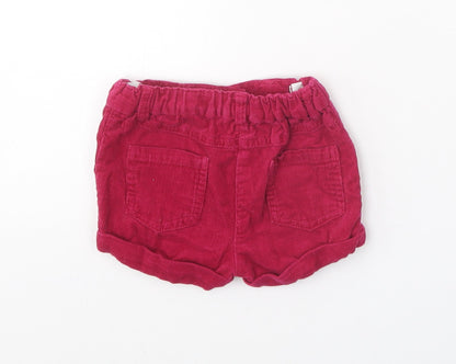 Young Dimension Girls Pink 100% Cotton Cropped Trousers Size 12-18 Months Snap