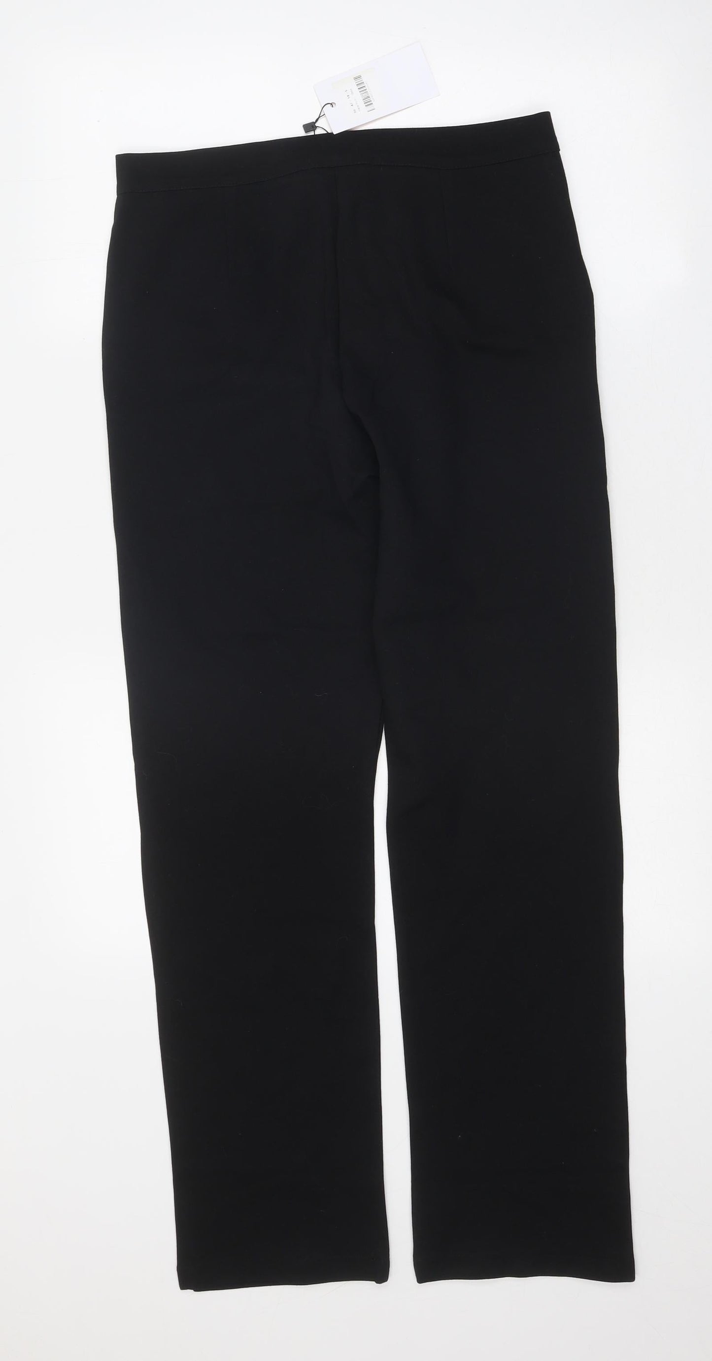 Cloi Womens Black Nylon Trousers Size 14 Regular Zip