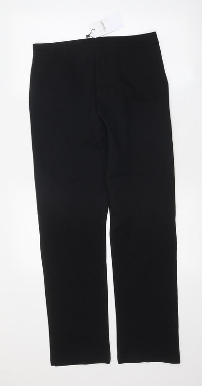 Cloi Womens Black Nylon Trousers Size 14 Regular Zip