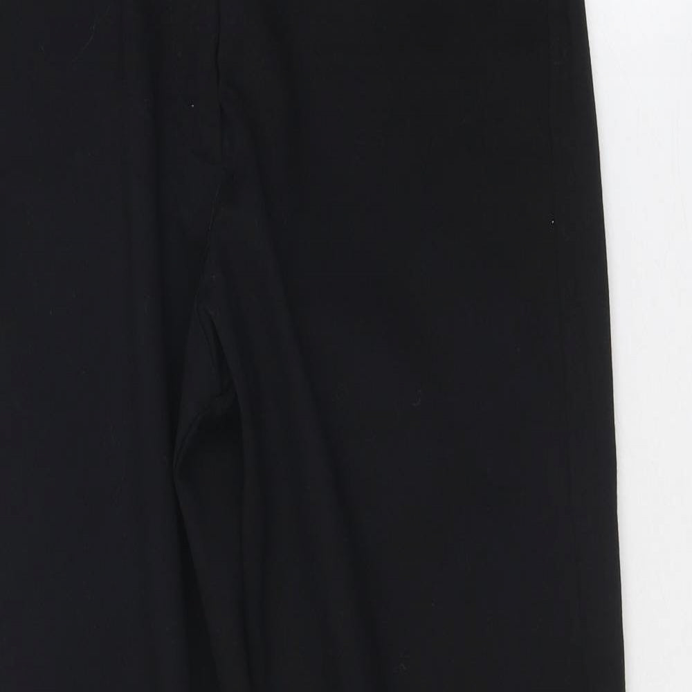 Cloi Womens Black Nylon Trousers Size 14 Regular Zip
