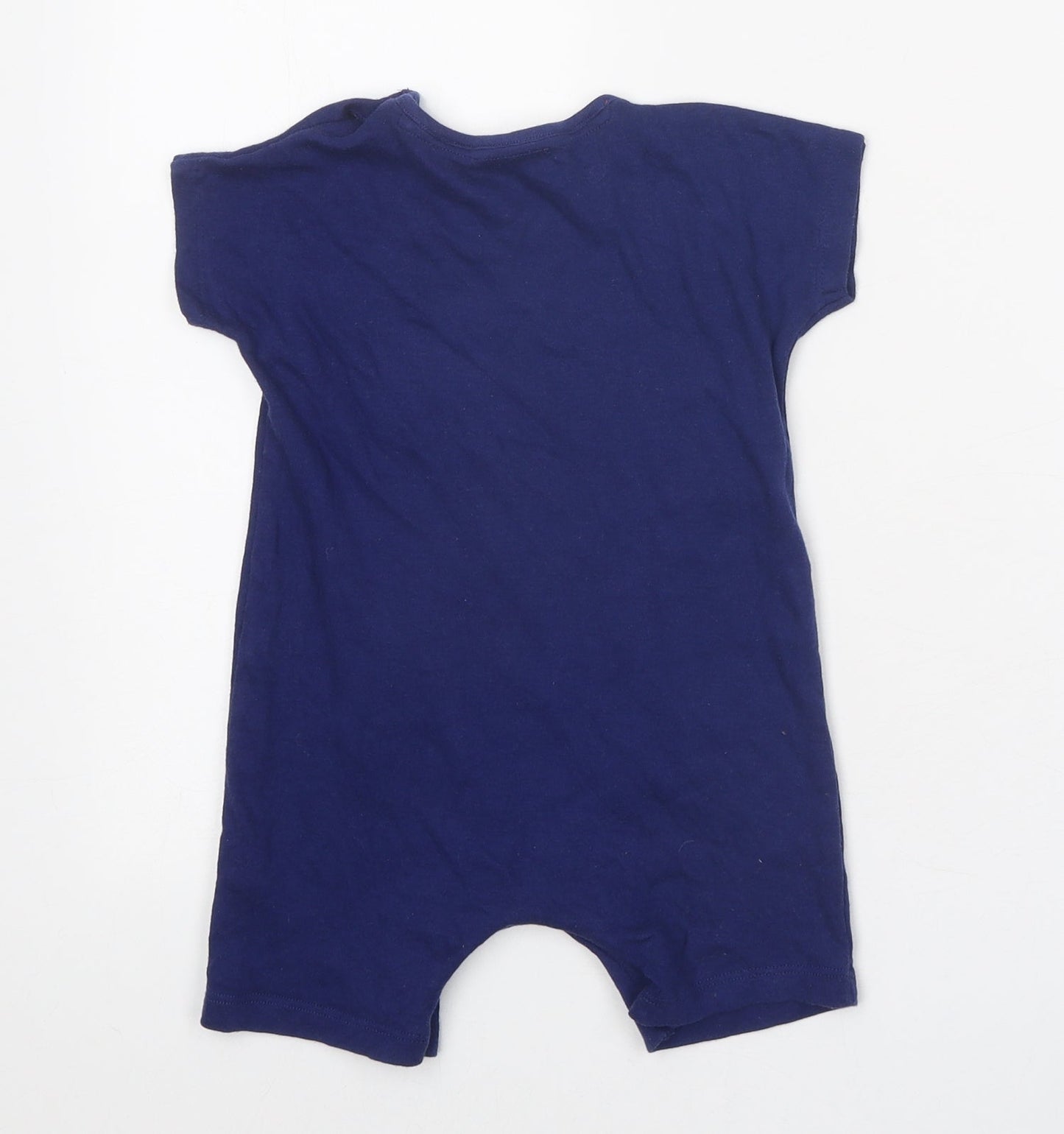 Mini Club Blue 100% Cotton Romper One-Piece Size 9-12 Months Snap