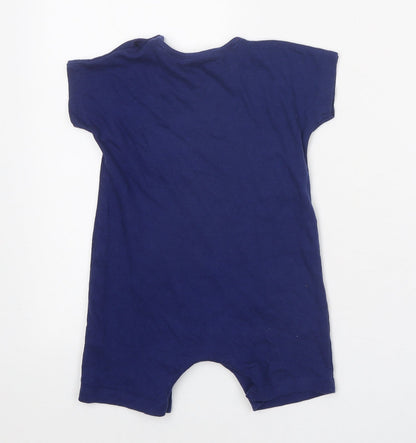 Mini Club Blue 100% Cotton Romper One-Piece Size 9-12 Months Snap
