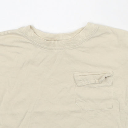 George Baby Beige 100% Cotton Basic T-Shirt Size 12-18 Months Round Neck Pullover