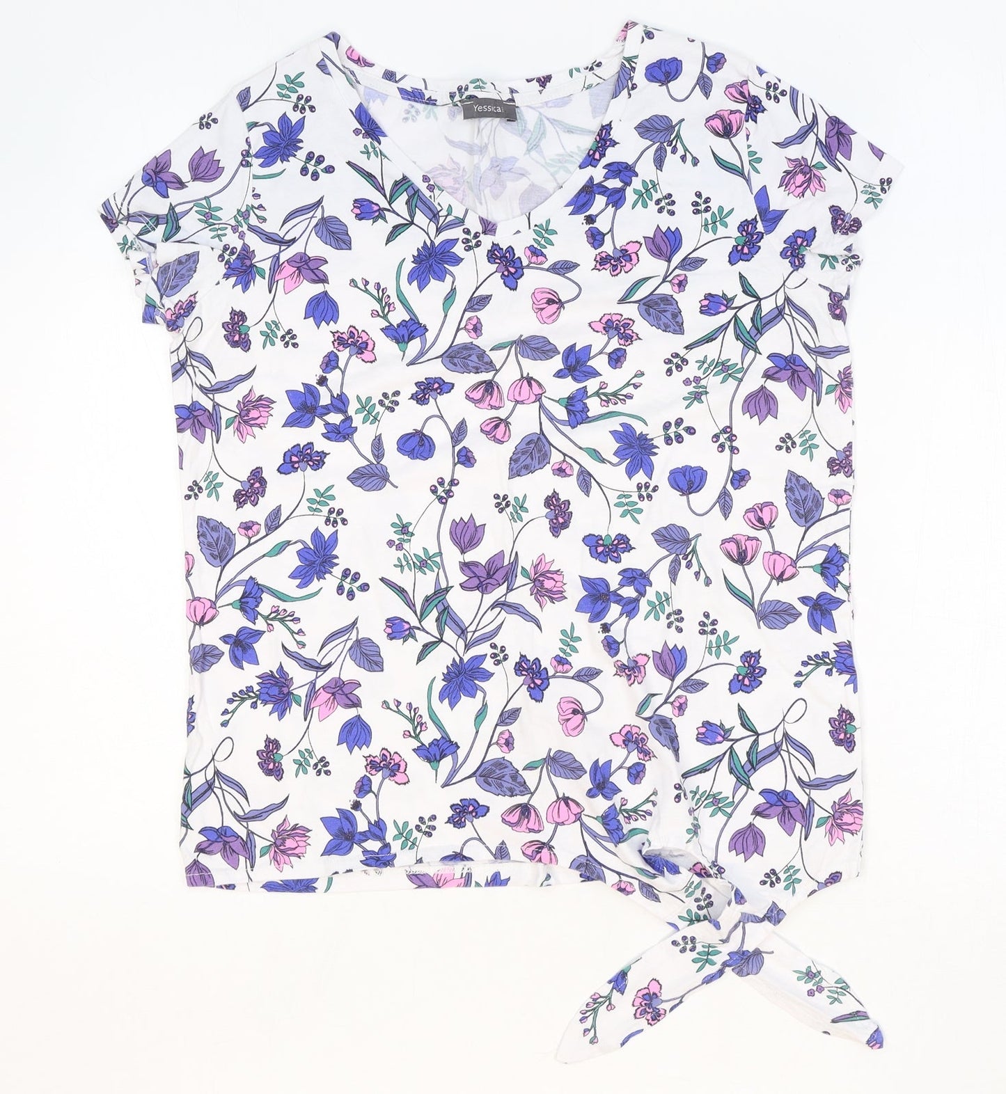 Womens UK Size XS Yessica White Basic T-Shirt