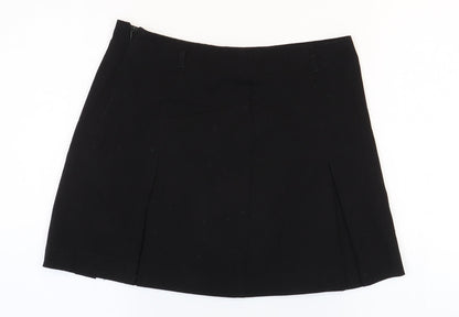 New Look Girls Black Polyester A-Line Skirt Size 12 Years Regular Zip