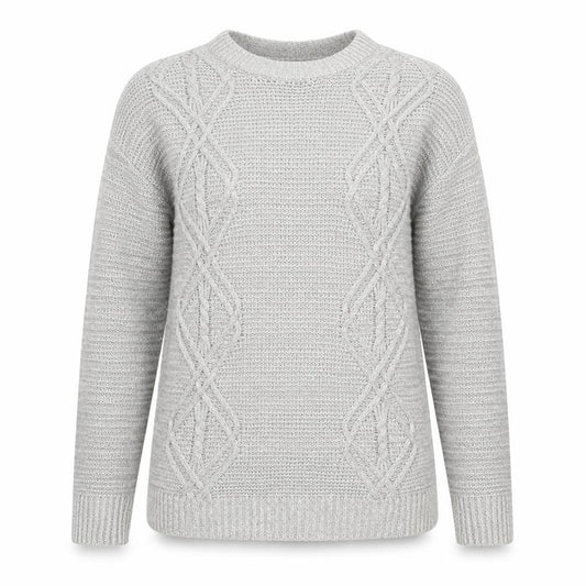 Papaya Womens Grey Round Neck Acrylic Pullover Jumper Size S