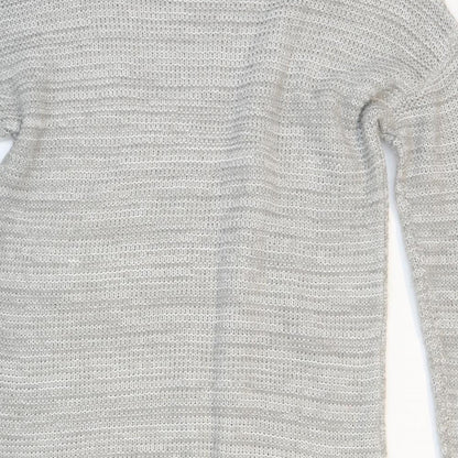 Papaya Womens Grey Round Neck Acrylic Pullover Jumper Size S