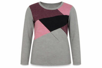 Womens UK Size M Anna Rose Grey Pullover Jumper