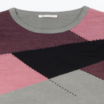 Womens UK Size M Anna Rose Grey Pullover Jumper