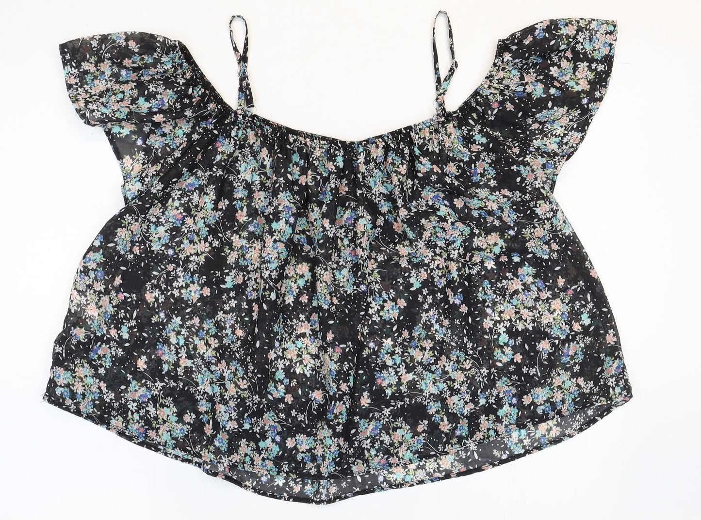 Womens UK Size 10 Atmosphere Black Cropped Blouse