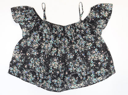 Womens UK Size 10 Atmosphere Black Cropped Blouse