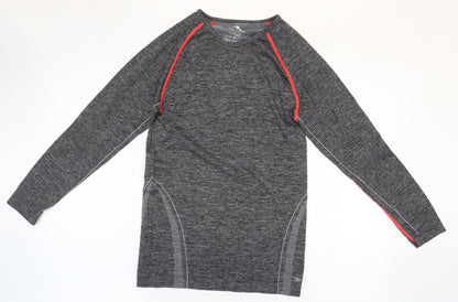 Crane Womens Grey Polyamide Basic T-Shirt Size 16 Round Neck Pullover