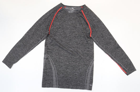 Crane Womens Grey Polyamide Basic T-Shirt Size 16 Round Neck Pullover