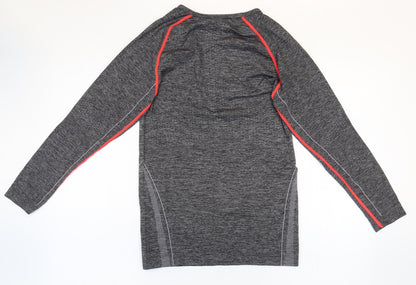 Crane Womens Grey Polyamide Basic T-Shirt Size 16 Round Neck Pullover