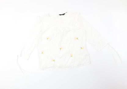 Womens UK Size 14 Dorothy Perkins White Basic Blouse