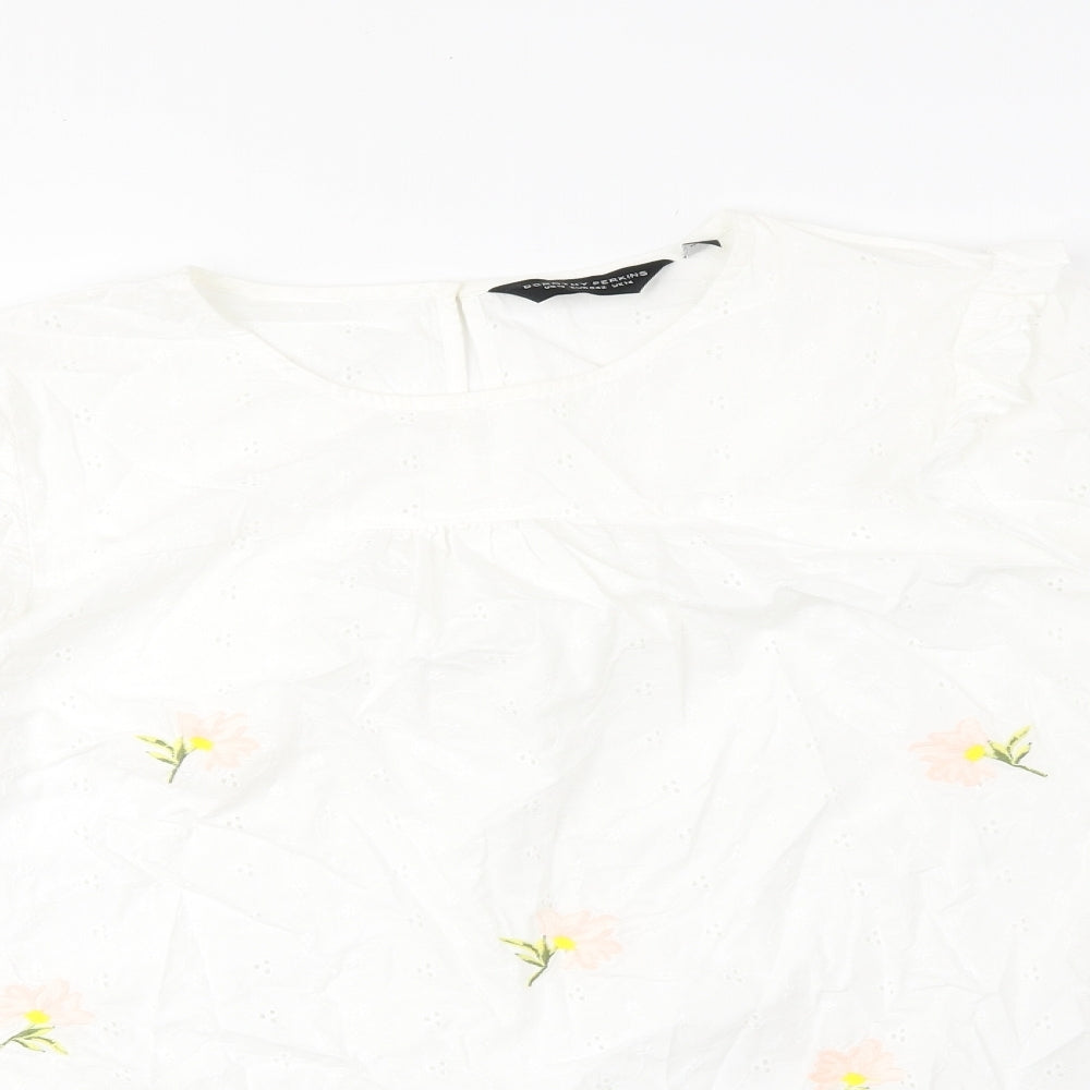 Womens UK Size 14 Dorothy Perkins White Basic Blouse