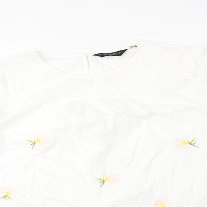 Womens UK Size 14 Dorothy Perkins White Basic Blouse