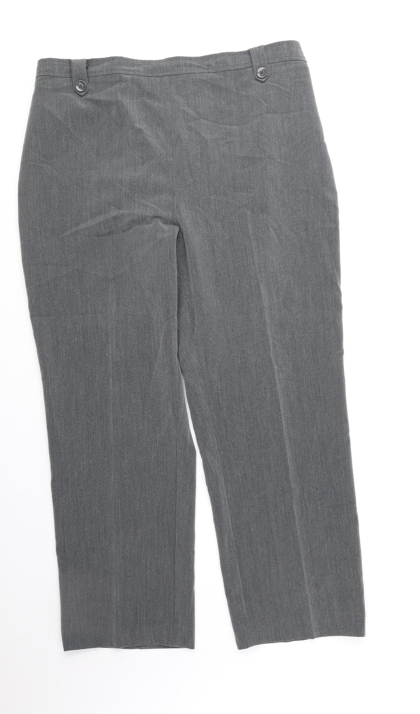 BM Womens Grey Polyester Trousers Size 18 Regular Zip