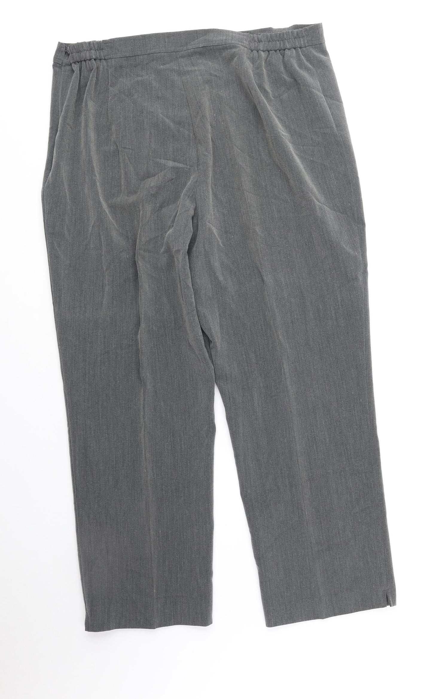 BM Womens Grey Polyester Trousers Size 18 Regular Zip