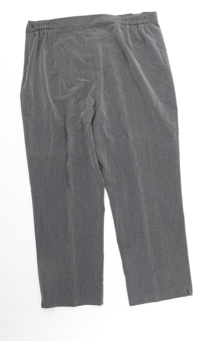 BM Womens Grey Polyester Trousers Size 18 Regular Zip