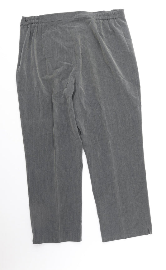 BM Womens Grey Polyester Trousers Size 18 Regular Zip