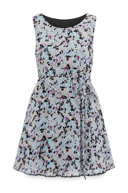Max C Womens Multicoloured Floral Polyester Fit & Flare Size M Scoop Neck Pullover