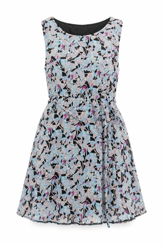 Max C Womens Multicoloured Floral Polyester Fit & Flare Size M Scoop Neck Pullover