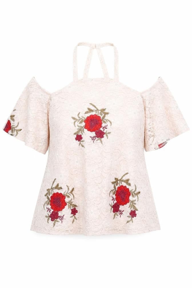 Womens UK Size 10 River Island Beige Basic Blouse
