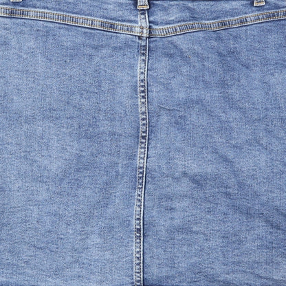 JDY Womens Blue Cotton Mini Skirt Size S Zip