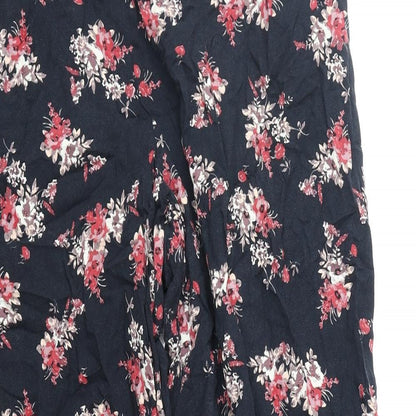 Dizzy Lizzy Womens Black Geometric Polyester Trousers Size XL Regular