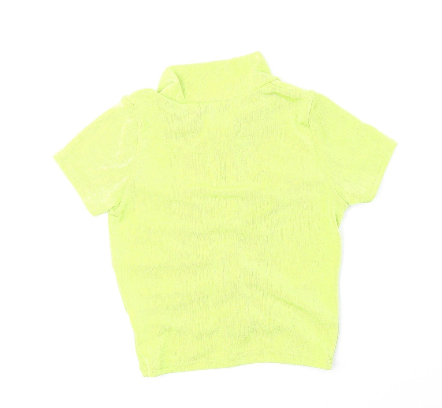 Womens UK Size 4 PRETTYLITTLETHING Green Cropped Button-Up