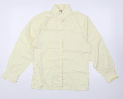 The Collar Company Mens Yellow Cotton Button-Up Size S Collared Button