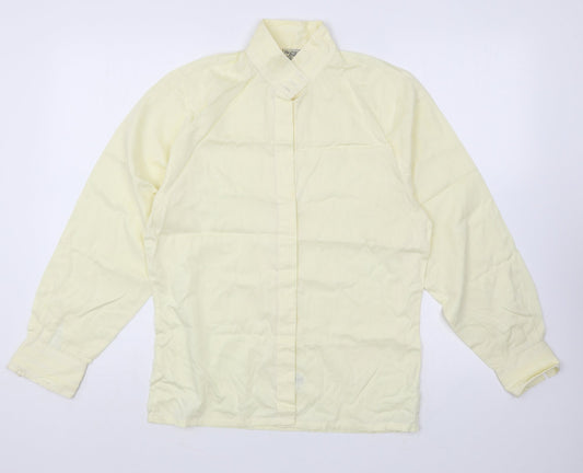 The Collar Company Mens Yellow Cotton Button-Up Size S Collared Button
