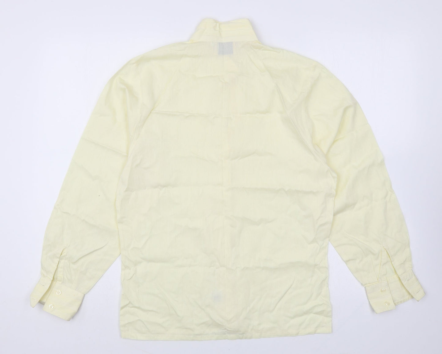 The Collar Company Mens Yellow Cotton Button-Up Size S Collared Button