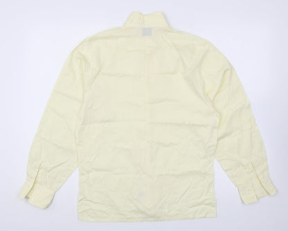 The Collar Company Mens Yellow Cotton Button-Up Size S Collared Button