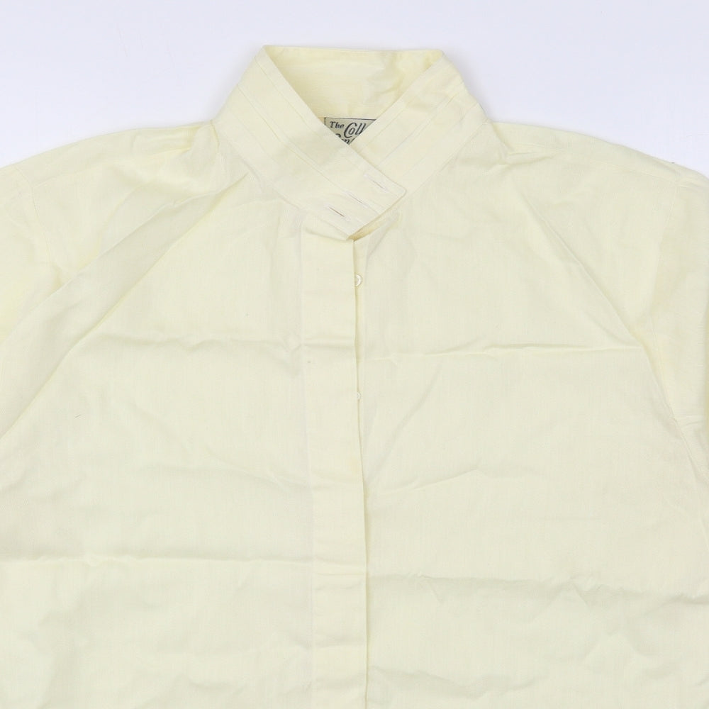The Collar Company Mens Yellow Cotton Button-Up Size S Collared Button