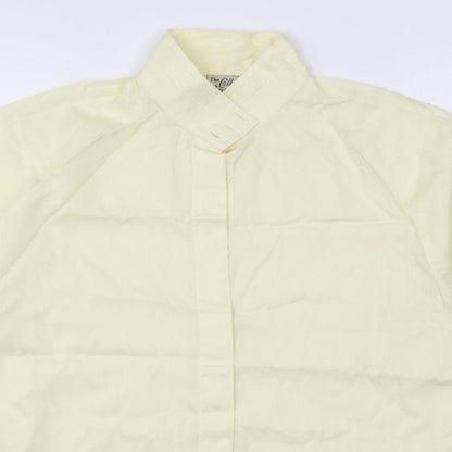 The Collar Company Mens Yellow Cotton Button-Up Size S Collared Button