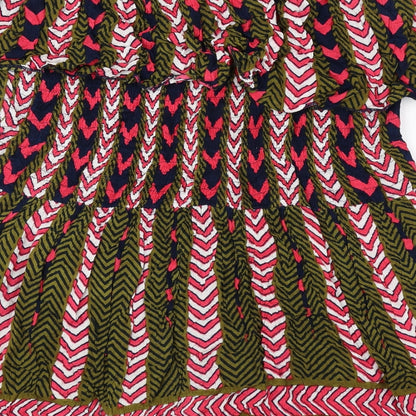 Boohoo Womens Multicoloured Geometric Polyester Basic Blouse Size 12 Boat Neck