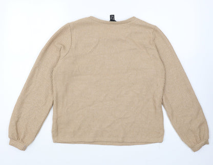 Womens UK Size S New Look Brown Pullover Jumper