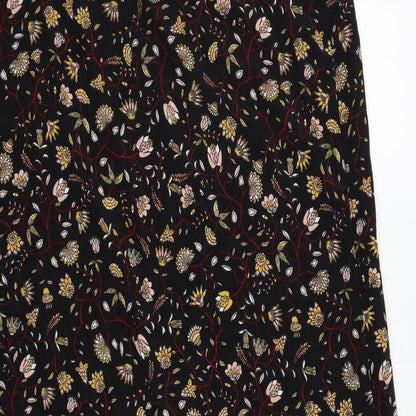 Monki Womens Black Floral Polyester Slip Dress Size M V-Neck Pullover