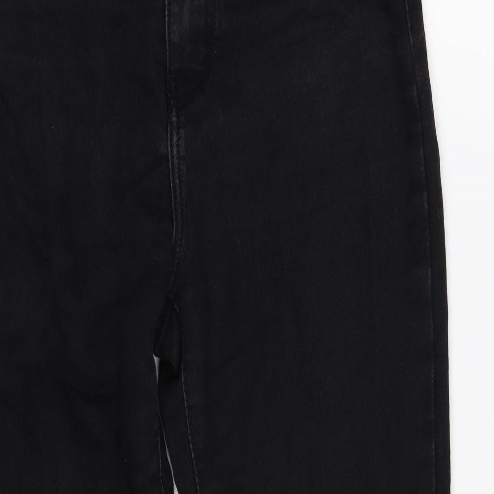 Boohoo Womens Black Cotton Skinny Jeans Size 10 L28 in Regular Zip