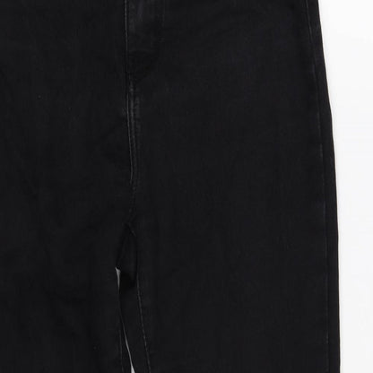 Boohoo Womens Black Cotton Skinny Jeans Size 10 L28 in Regular Zip