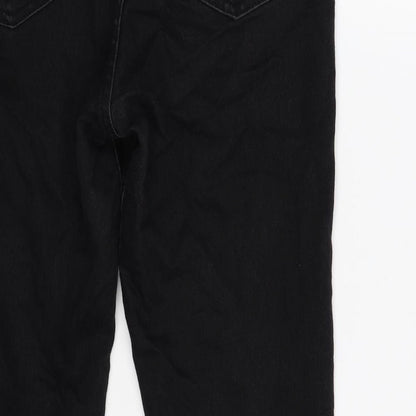 Boohoo Womens Black Cotton Skinny Jeans Size 10 L28 in Regular Zip