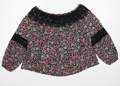 Womens UK Size 10 New Look Multicoloured Basic Blouse