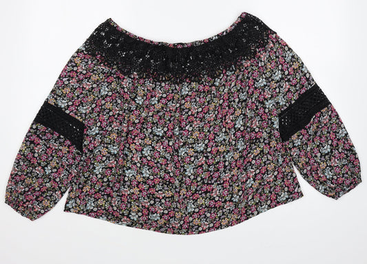 Womens UK Size 10 New Look Multicoloured Basic Blouse