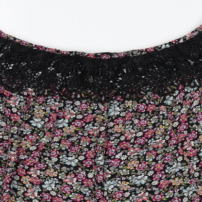 Womens UK Size 10 New Look Multicoloured Basic Blouse