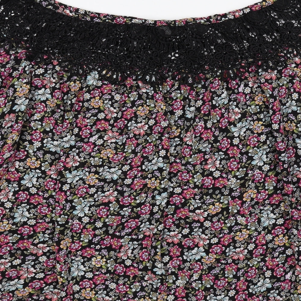 Womens UK Size 10 New Look Multicoloured Basic Blouse