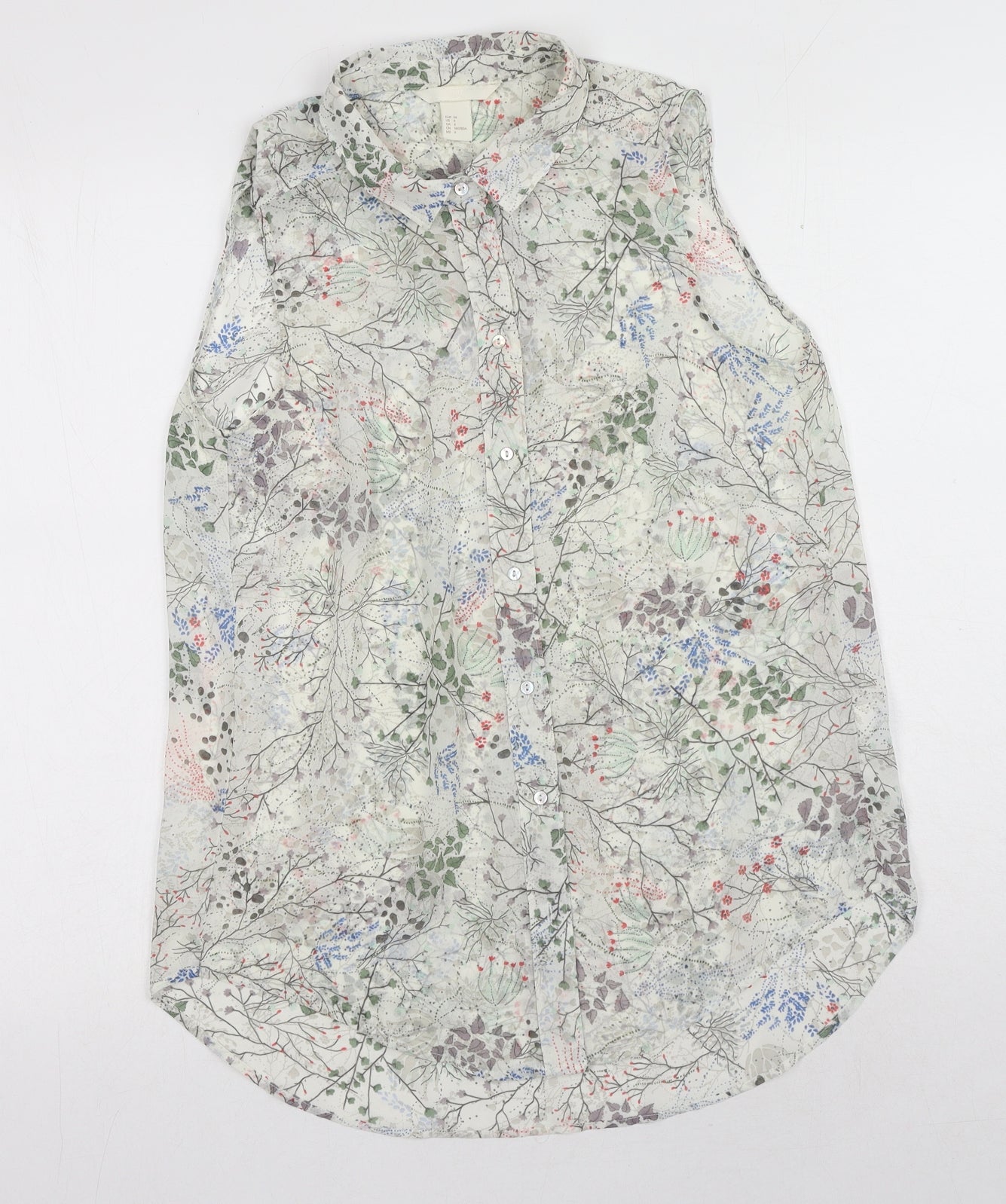 Womens UK Size 6 H&M White Basic Button-Up